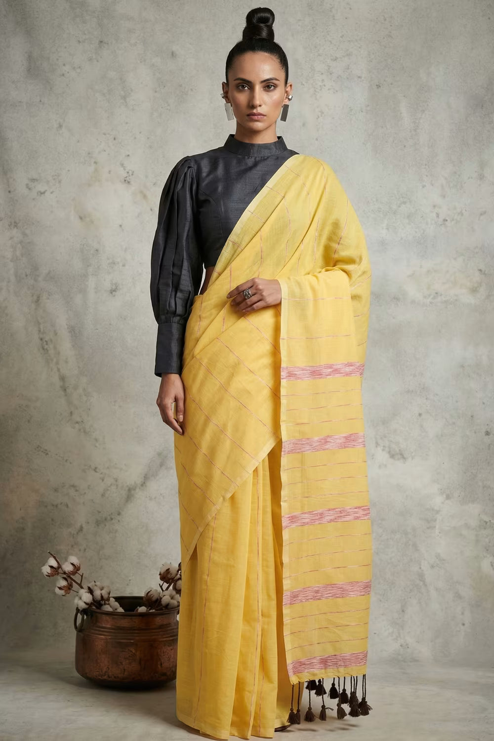 MODERN MARIGOLD | Pure Cotton | Indidha Saree
