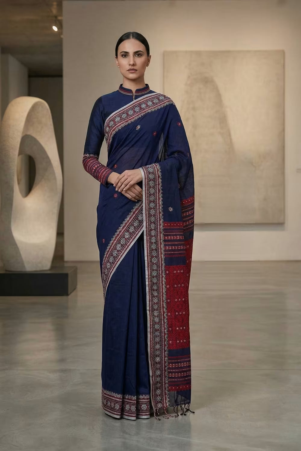 REGAL REVERIE | Asam Mercerized Jamdani | Indidha Saree