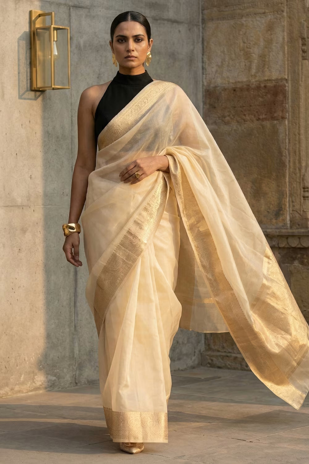 KOLAM | Organza with Banarasi Border | Indidha Saree