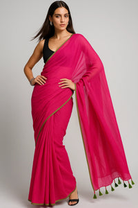 PLAYFUL PINK | Mul Cotton | Indidha Saree -  Buy Playful Pink Saree – Soft & Cheerful Look  Playful Pink Mul Cotton Saree – Add a playful touch to your wardrobe with this vibrant pink mul cotton saree. Find your signature style with Indidha.