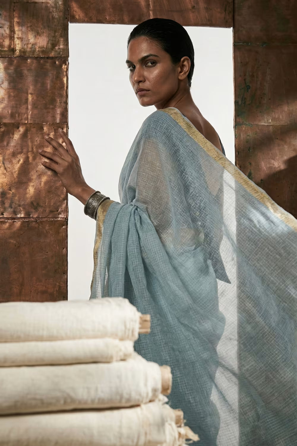 FROSTED MIST | Kota Doria | Indidha Saree