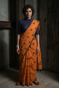 Rust Coordinate | Mul Cotton | Indidha Saree