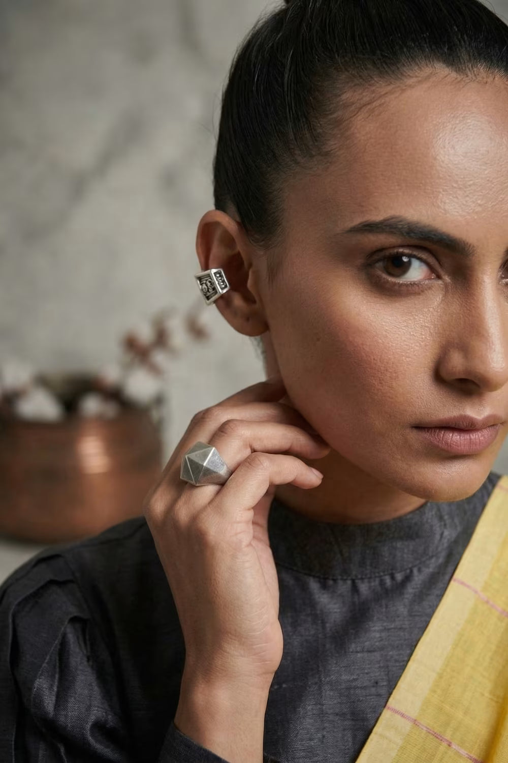 MODERN MARIGOLD | Pure Cotton | Indidha Saree