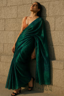 TEAL TEMPTATION | Handloom Tissue | Indidha Saree