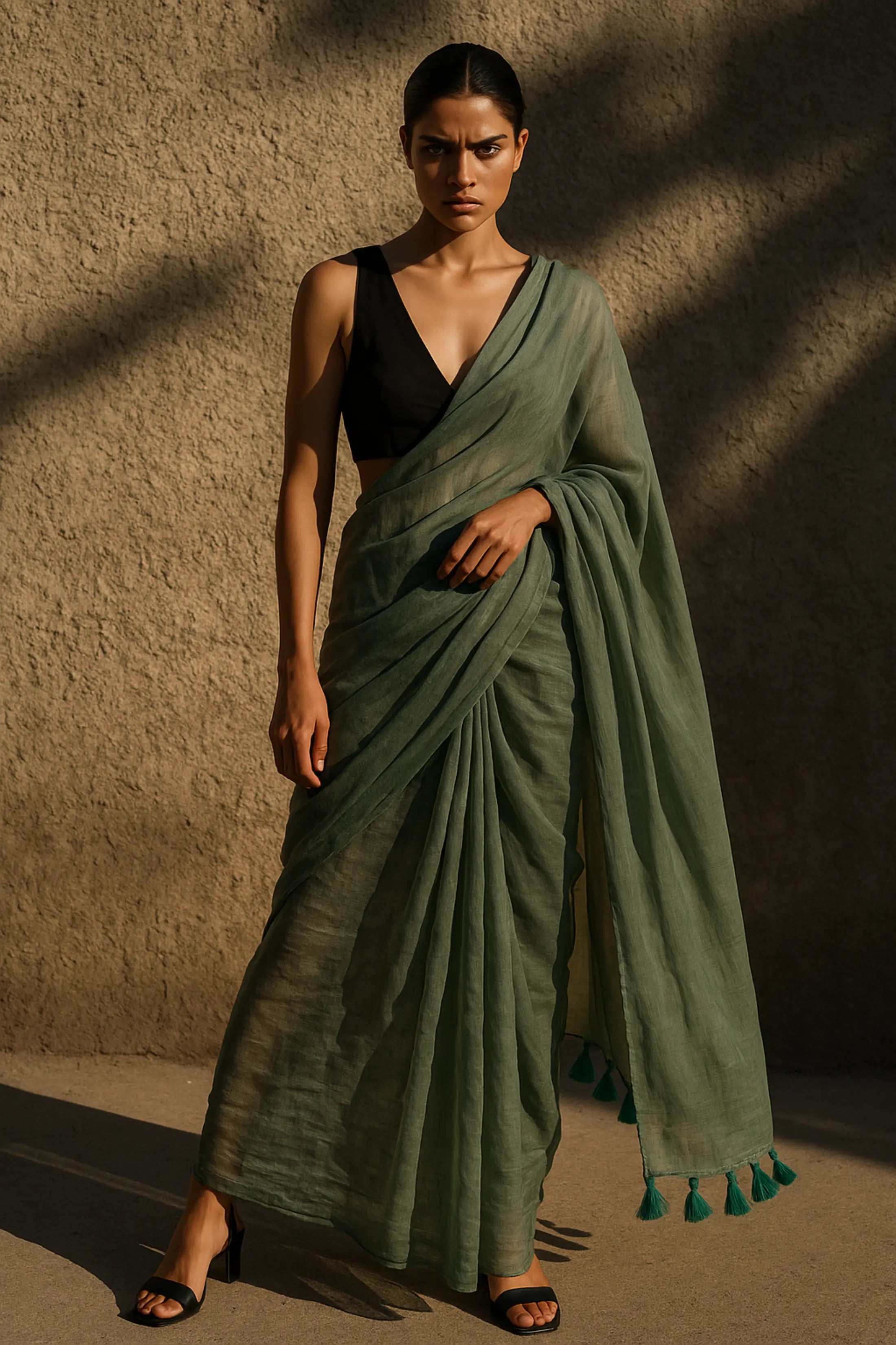 Dust & Desire | Handloom Mul Cotton | Indidha Saree