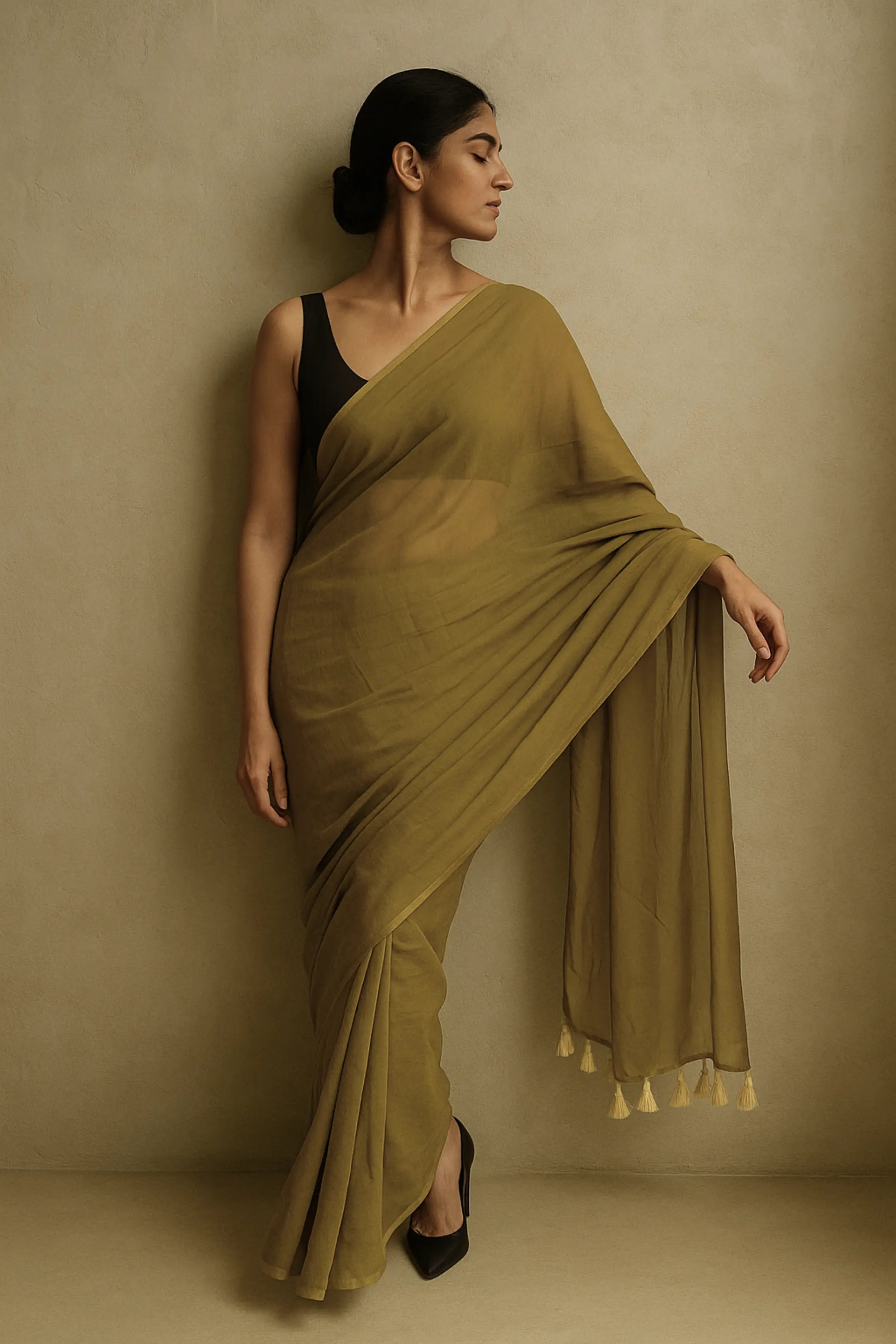 Dune Verse | Handloom Mul Cotton | Indidha Saree