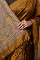 RUST SQUARE | Dupion Silk | Indidha Saree
