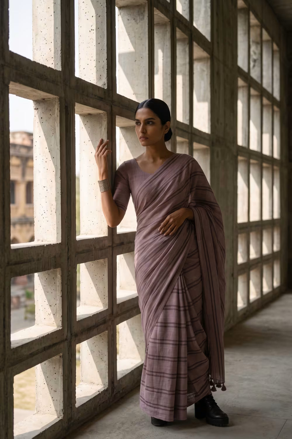 Dust Stride | Slub Cotton | Indidha Saree