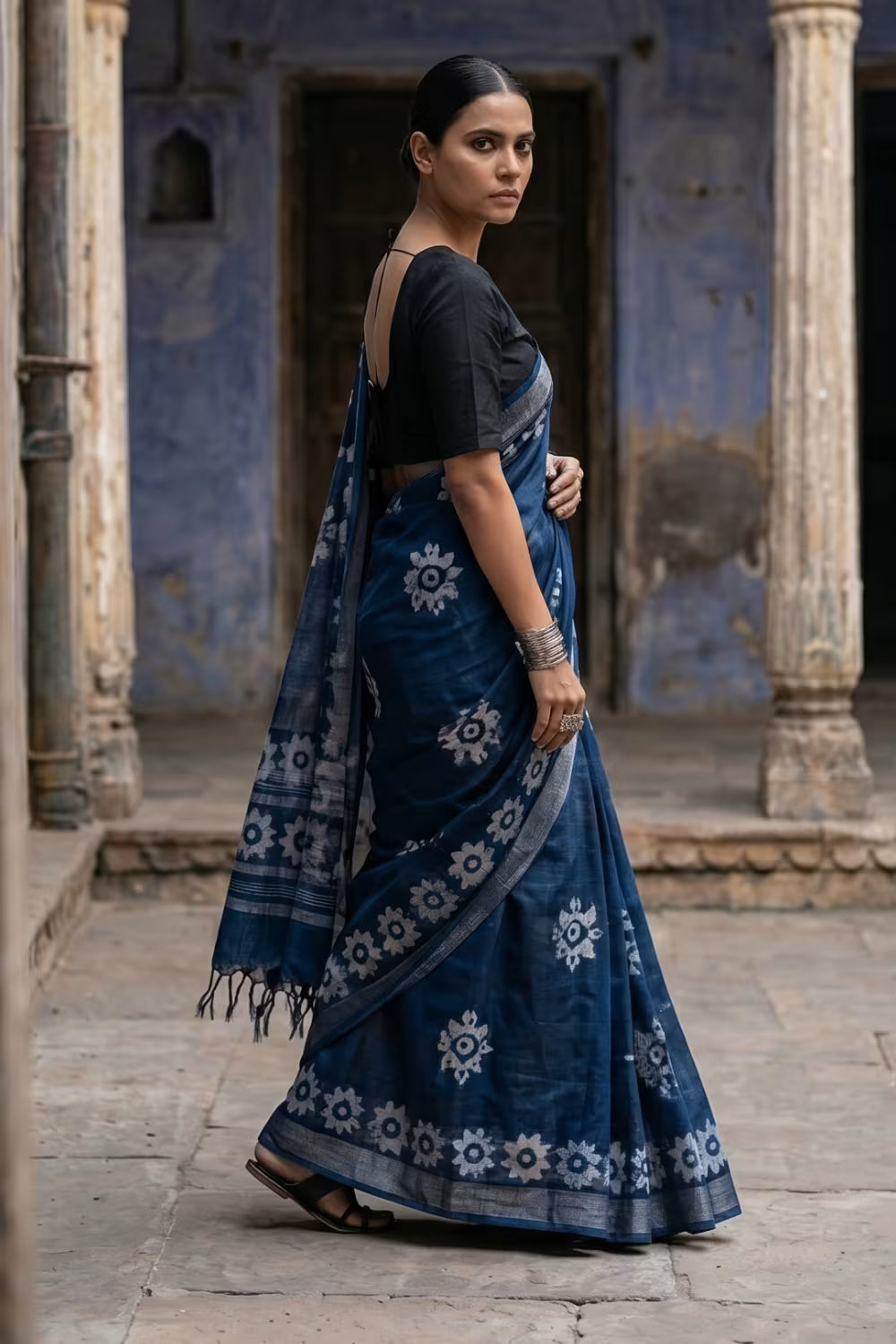 INDIGO STARS | Cotton | Indidha Saree