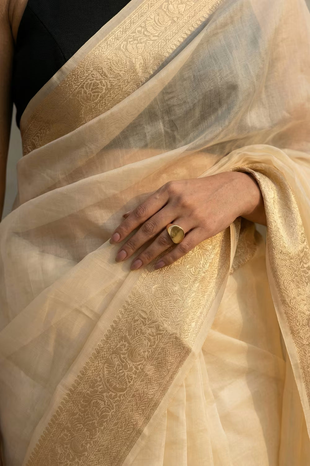 OPAL | Organza with Banarasi Border | Indidha Saree