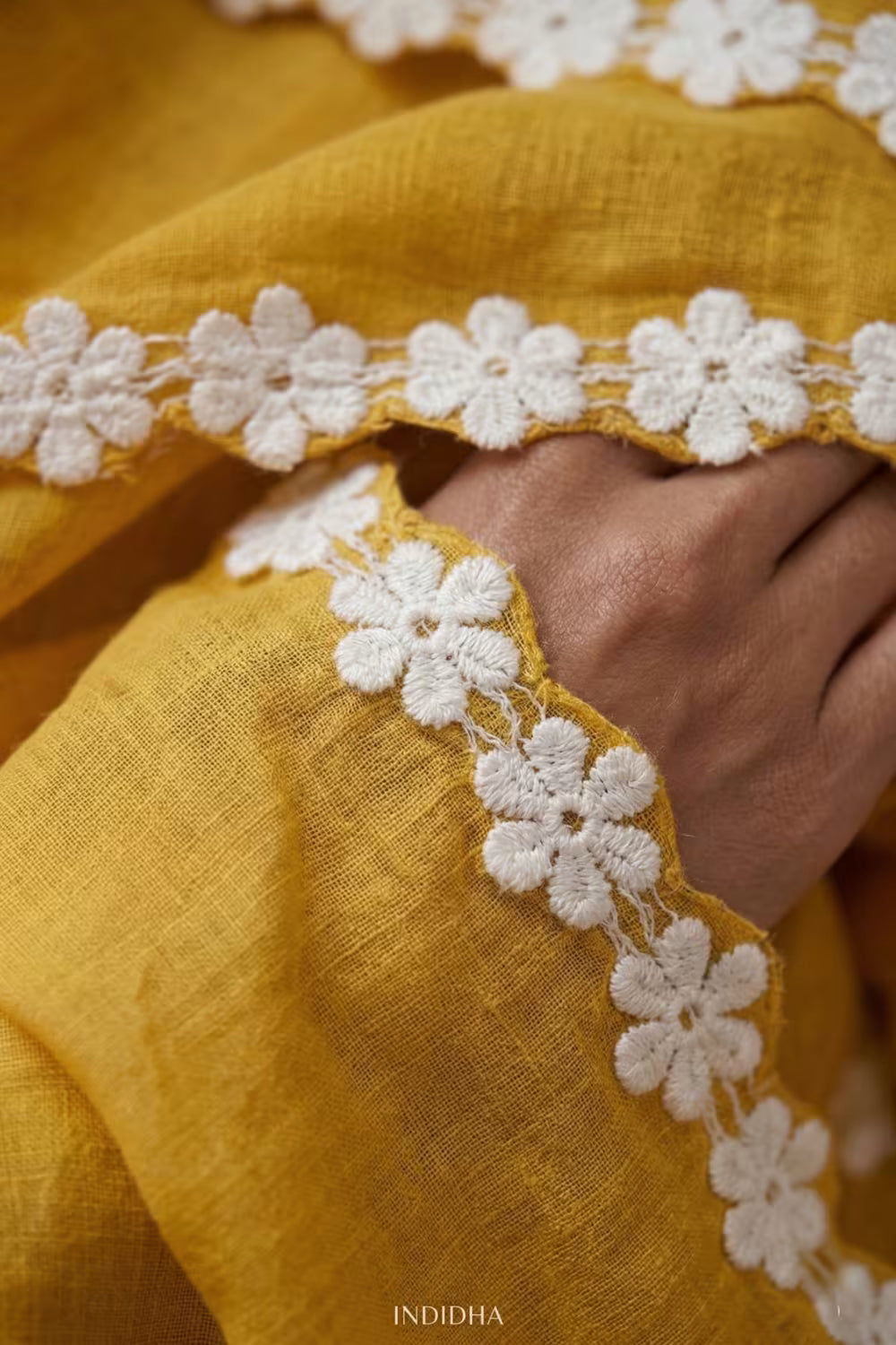 CITRUS CASACADE | Mul Cotton | Indidha Saree