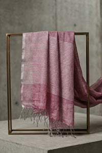 ROSY | Handloom Linen Tissue | Indidha Saree