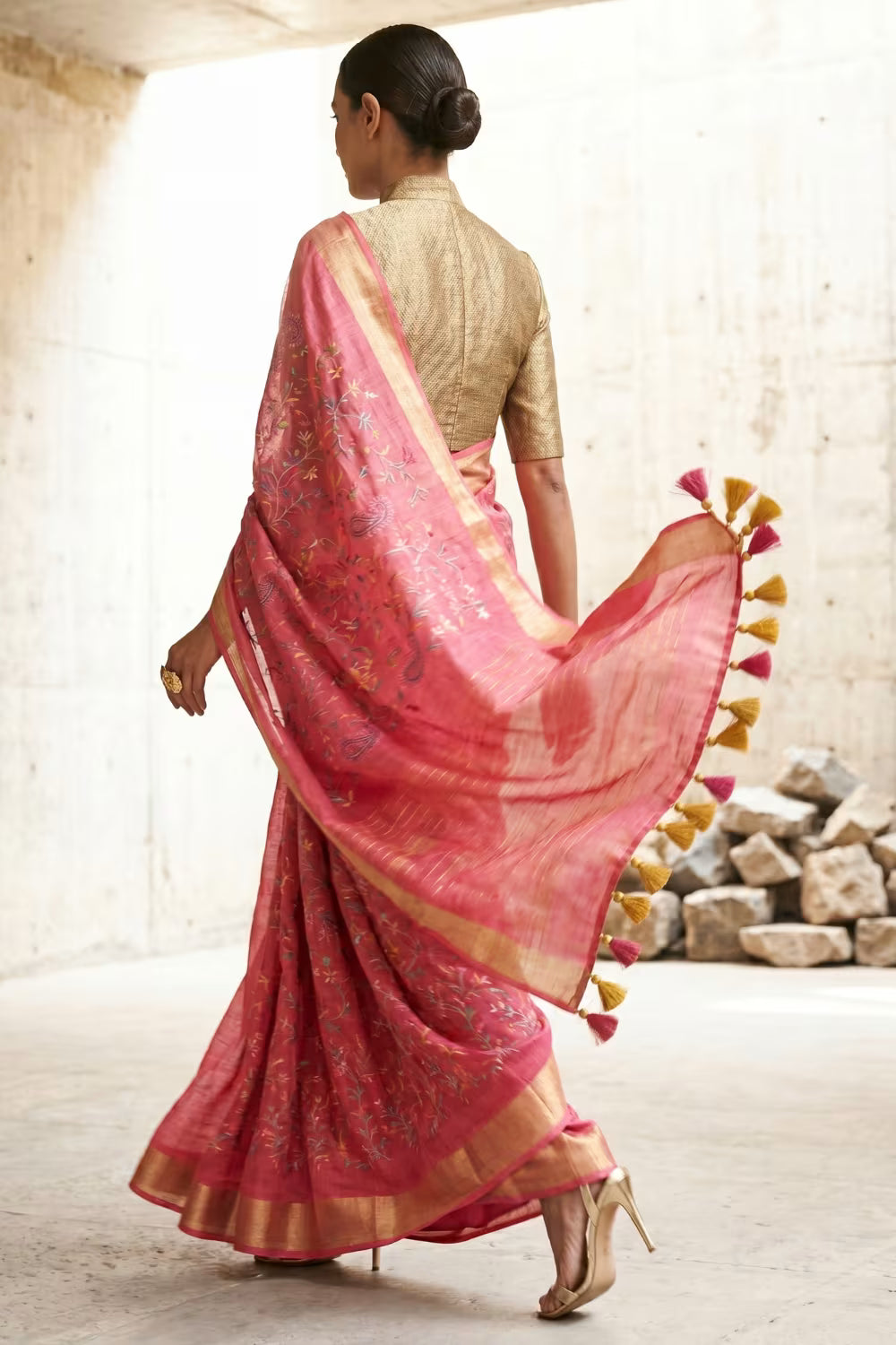 ROSY AURA | Muga Silk | Indidha Saree