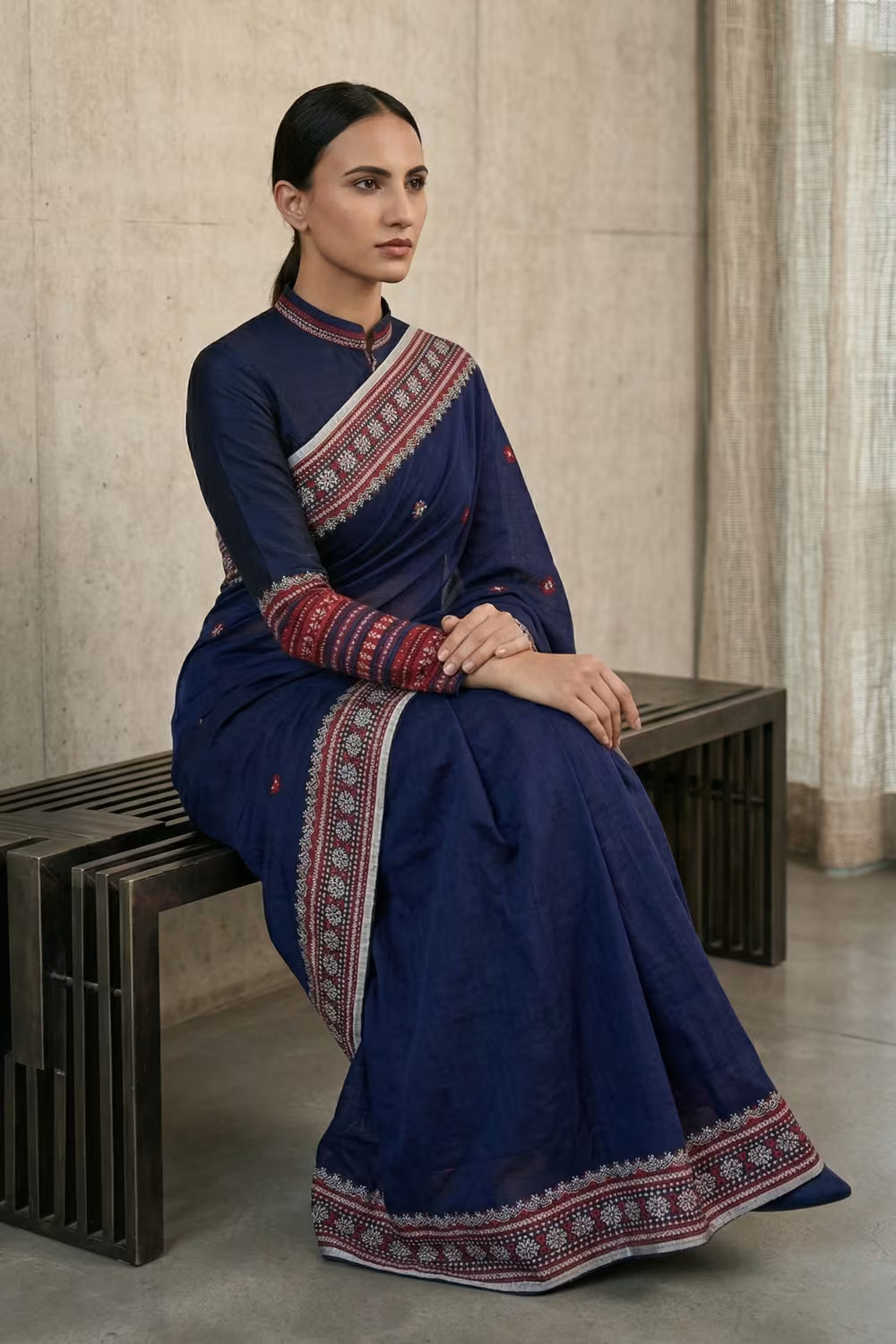 REGAL REVERIE | Asam Mercerized Jamdani | Indidha Saree