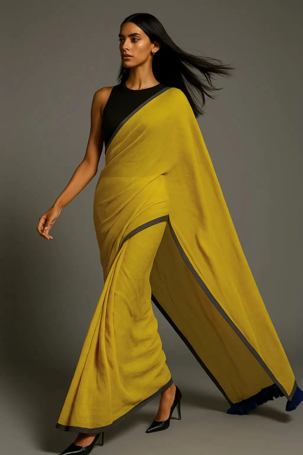HONEYED HORIZON | Mul Cotton | Indidha Saree