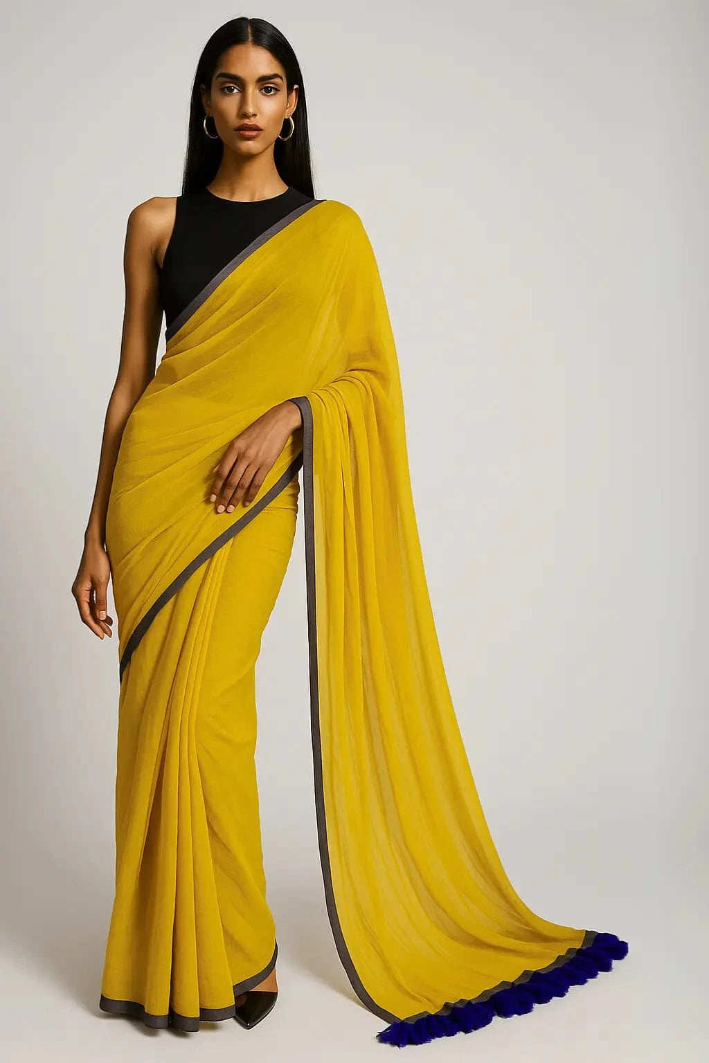 HONEYED HORIZON | Mul Cotton | Indidha Saree