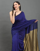 MIDNIGHT SONATA | Cotton | Indidha Saree -  Royal Blue & Gold Handloom Cotton Saree | Elegant Tassel Saree for Festive Wear  Shop our handcrafted royal blue and gold handloom cotton saree featuring a golden pallu and tassel details. Perfect for festive elegance or all-day comfort wear.