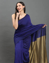 MIDNIGHT SONATA | Cotton | Indidha Saree -  Royal Blue & Gold Handloom Cotton Saree | Elegant Tassel Saree for Festive Wear  Shop our handcrafted royal blue and gold handloom cotton saree featuring a golden pallu and tassel details. Perfect for festive elegance or all-day comfort wear.