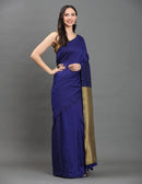 MIDNIGHT SONATA | Cotton | Indidha Saree -  Royal Blue & Gold Handloom Cotton Saree | Elegant Tassel Saree for Festive Wear  Shop our handcrafted royal blue and gold handloom cotton saree featuring a golden pallu and tassel details. Perfect for festive elegance or all-day comfort wear.