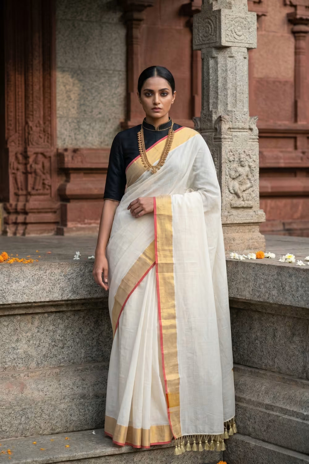 ELEGANCE IN IVORY | Cotton | Indidha Saree