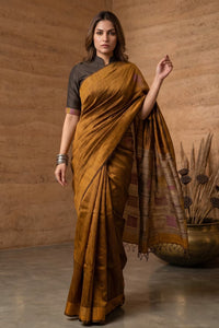 RUST SQUARE | Dupion Silk | Indidha Saree