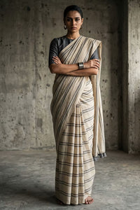 Chalk & Slate | Slub Cotton | Indidha Saree