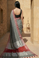 MINIMALIST GRAY | Linen by Linen | Indidha Saree