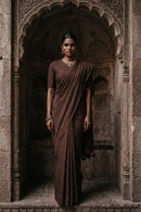 Dark Espresso | Slub Cotton | Indidha Saree