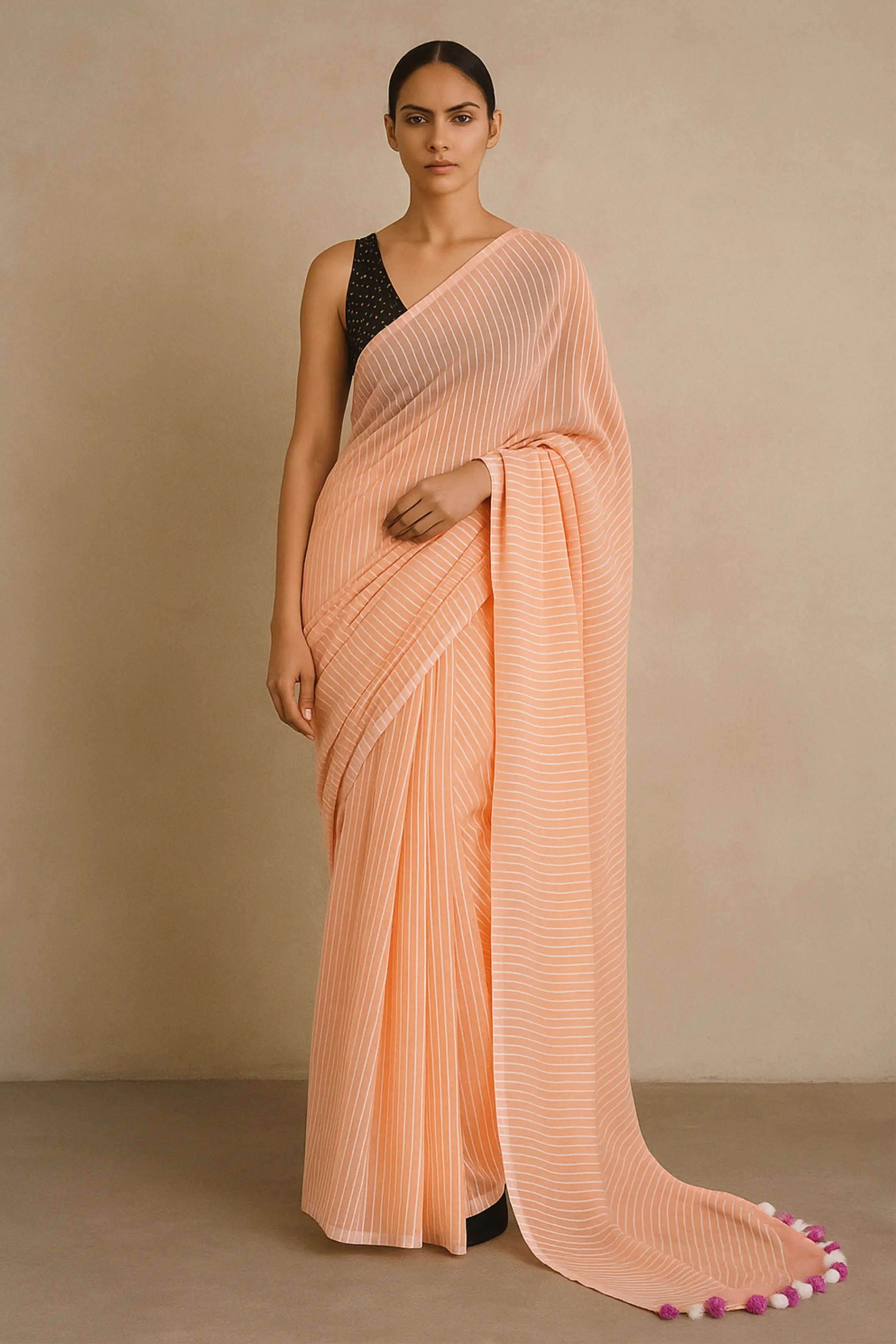 PRISHA BLUSH | Mul Cotton | Indidha Saree