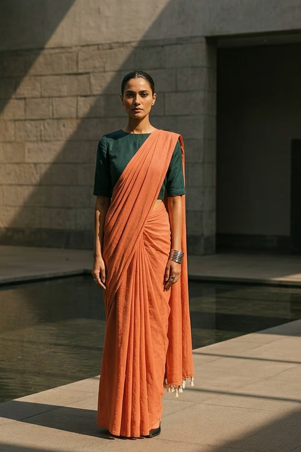 Molten Light | Mul Cotton | Indidha Saree