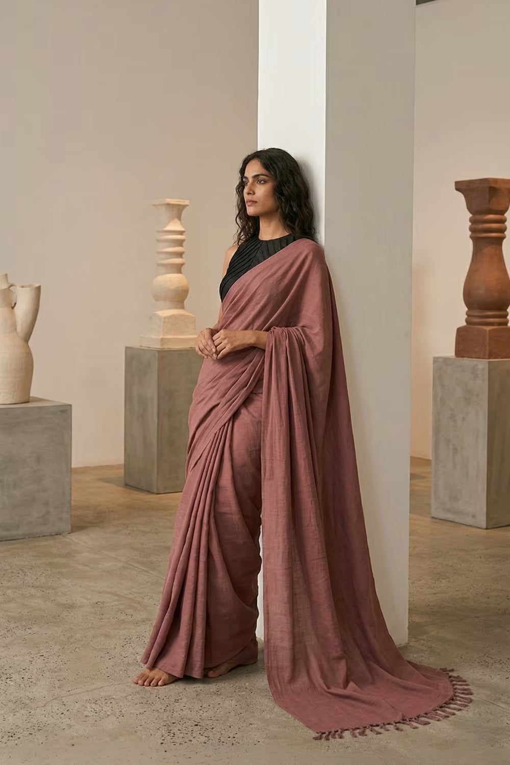 Gulnaar Clay | Mul Cotton | Indidha Saree