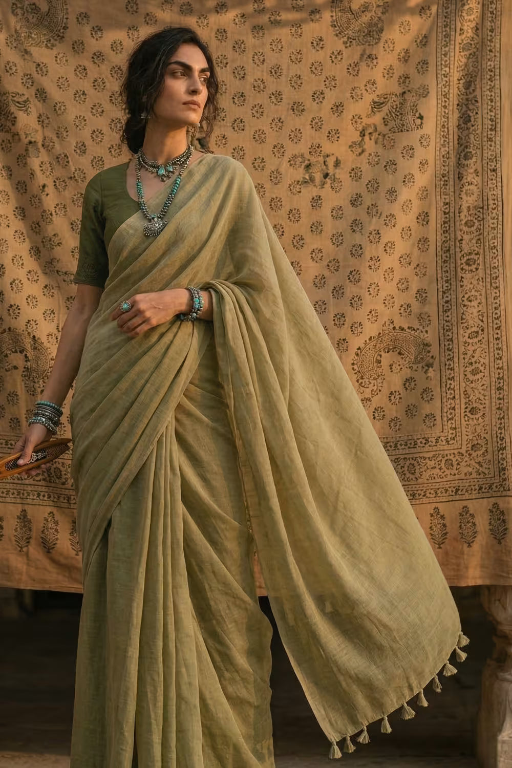 Desert Whisper | Mul Cotton | Indidha Saree