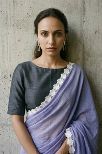 BLUE BLOSSOMES | Mul Cotton | Indidha Saree