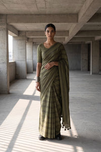 Moss Stride | Slub Cotton | Indidha Saree