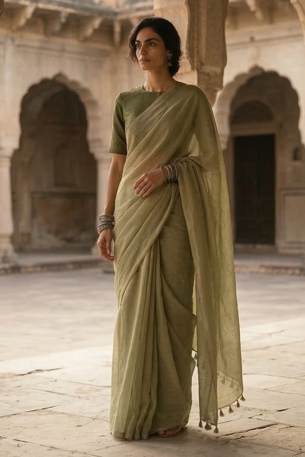 Desert Whisper | Mul Cotton | Indidha Saree