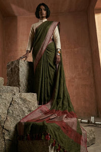 OLIVE HARVEST | Linen by Linen | Indidha Saree