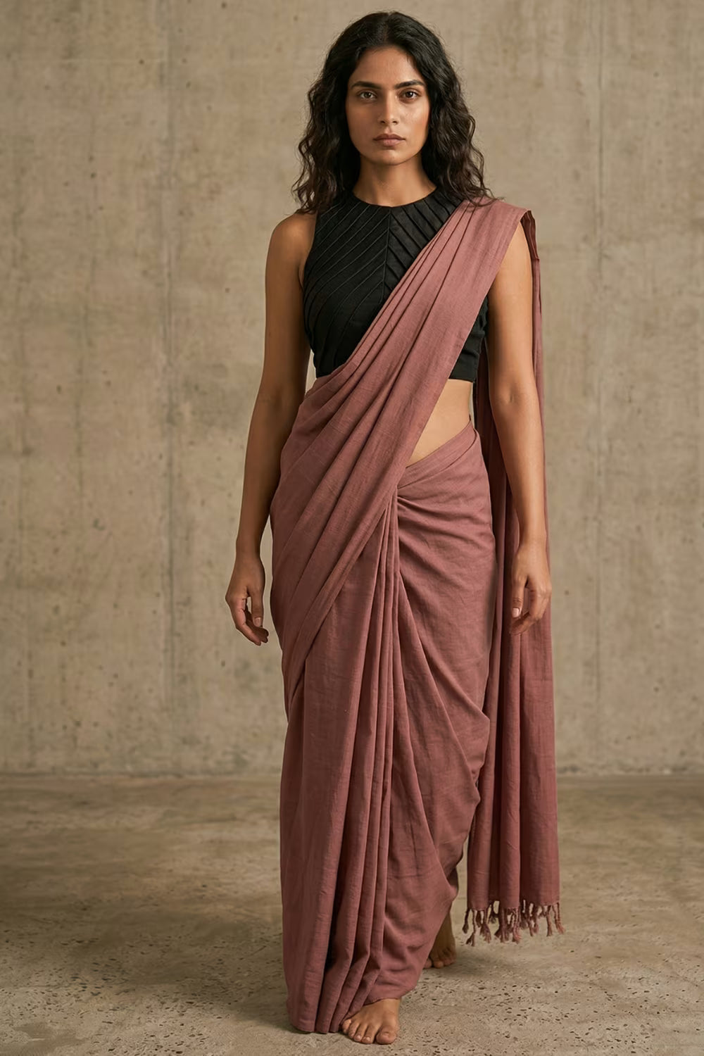 Gulnaar Clay | Mul Cotton | Indidha Saree