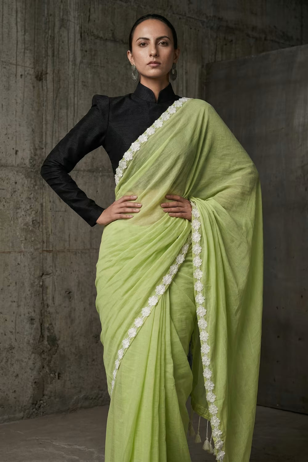 LIME LUSH | Mul Cotton | Indidha Saree