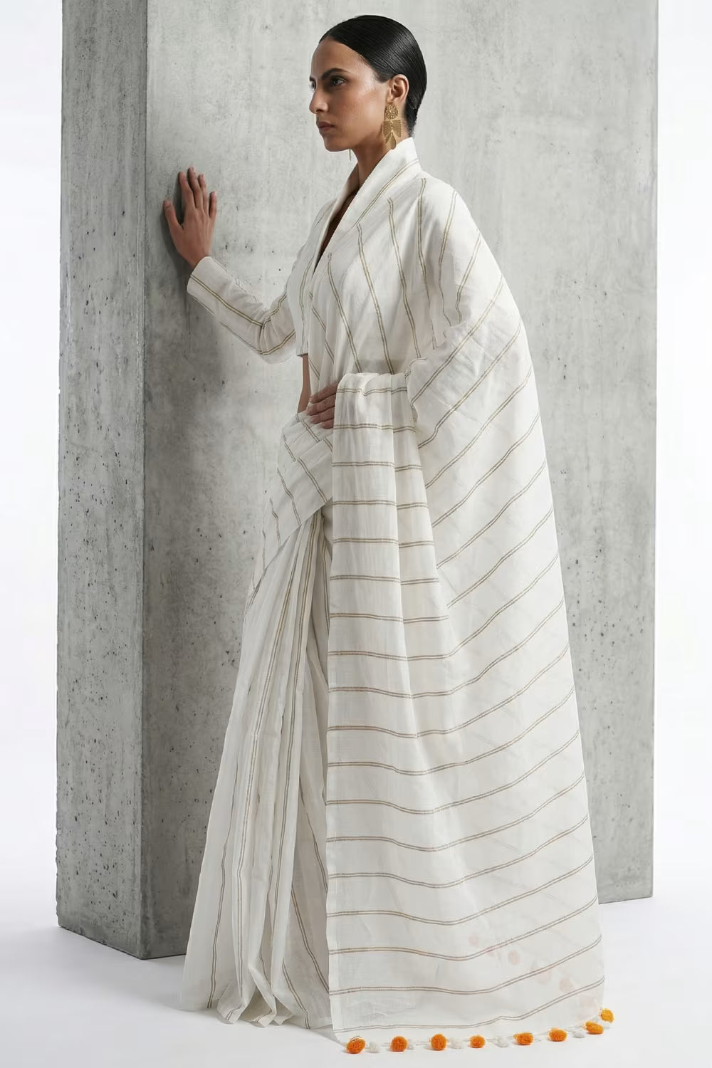 CLASSIC SERENITY | Textured Cotton | Indidha Saree