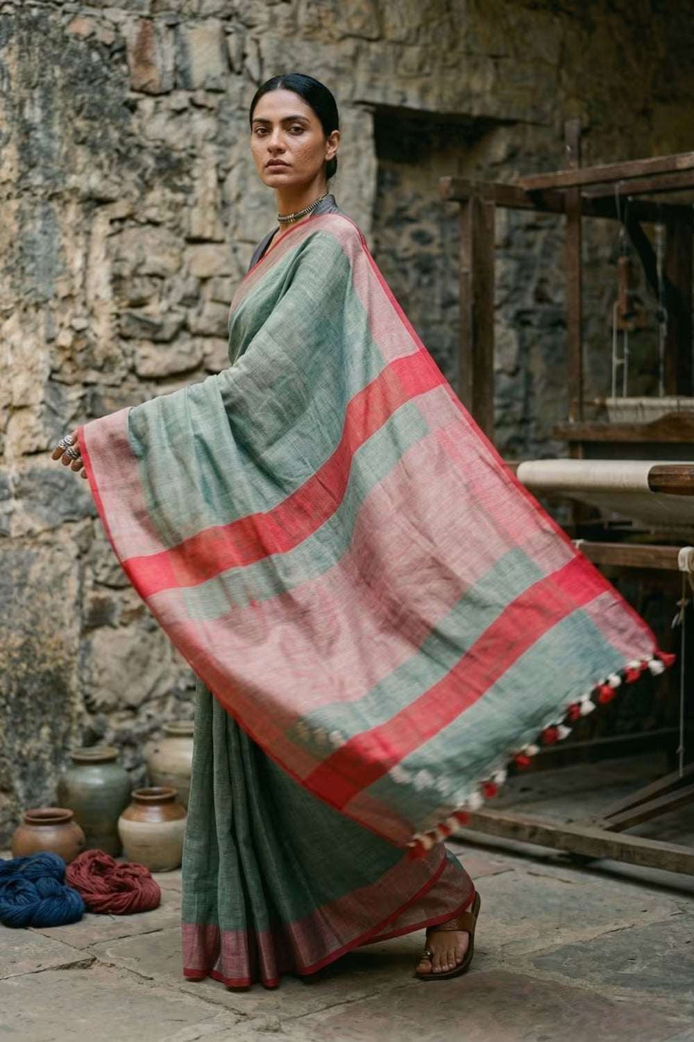 LEAF & LAVA | Linen by Linen | Indidha Saree