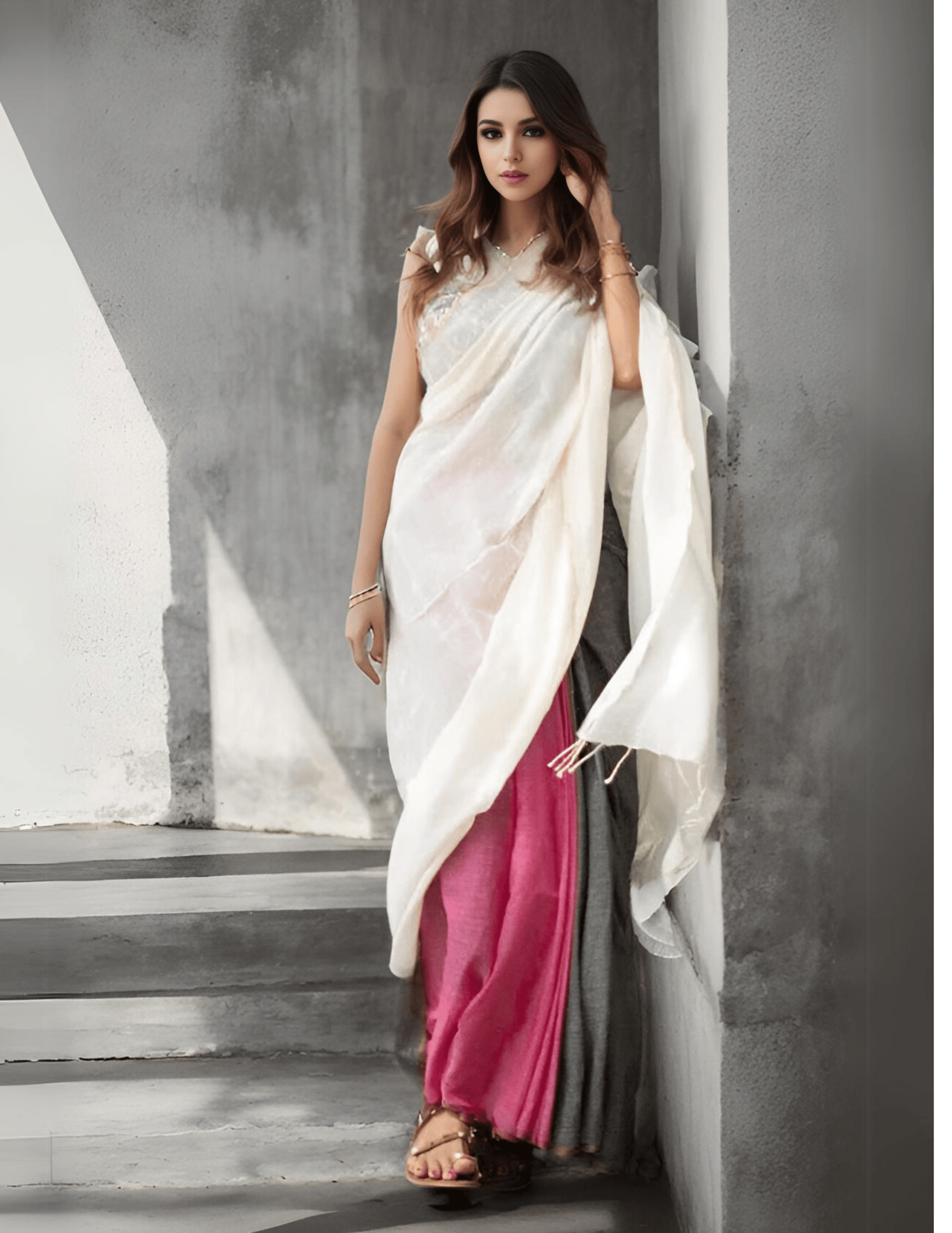 Buy Jade Ki Dhoop Khadi Cotton Saree online Indidha