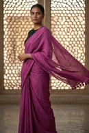 Aniline Plum | Mul Cotton | Indidha Saree