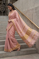 ZARSI GULABI | Linen Tissue | Indidha Saree