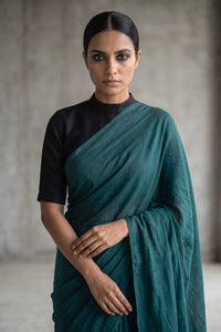 Harbor Slate | Slub Cotton | Indidha Saree