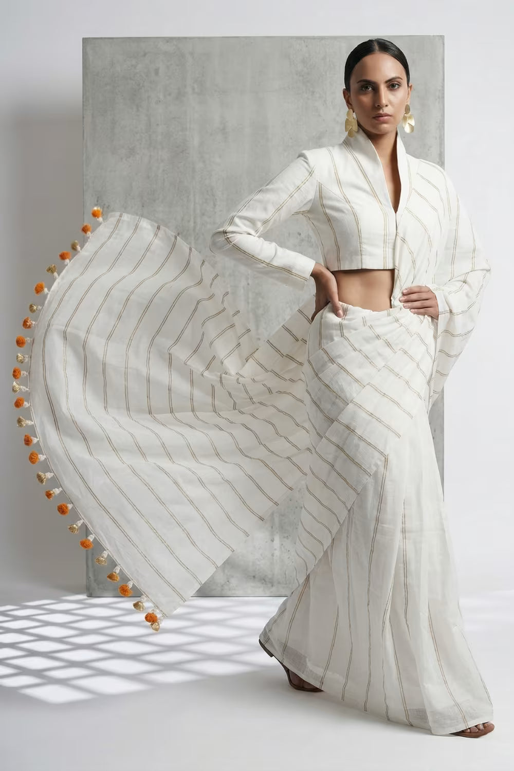 CLASSIC SERENITY | Textured Cotton | Indidha Saree