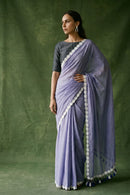BLUE BLOSSOMES | Mul Cotton | Indidha Saree