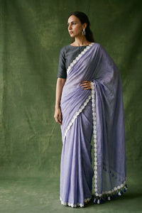 BLUE BLOSSOMES | Mul Cotton | Indidha Saree