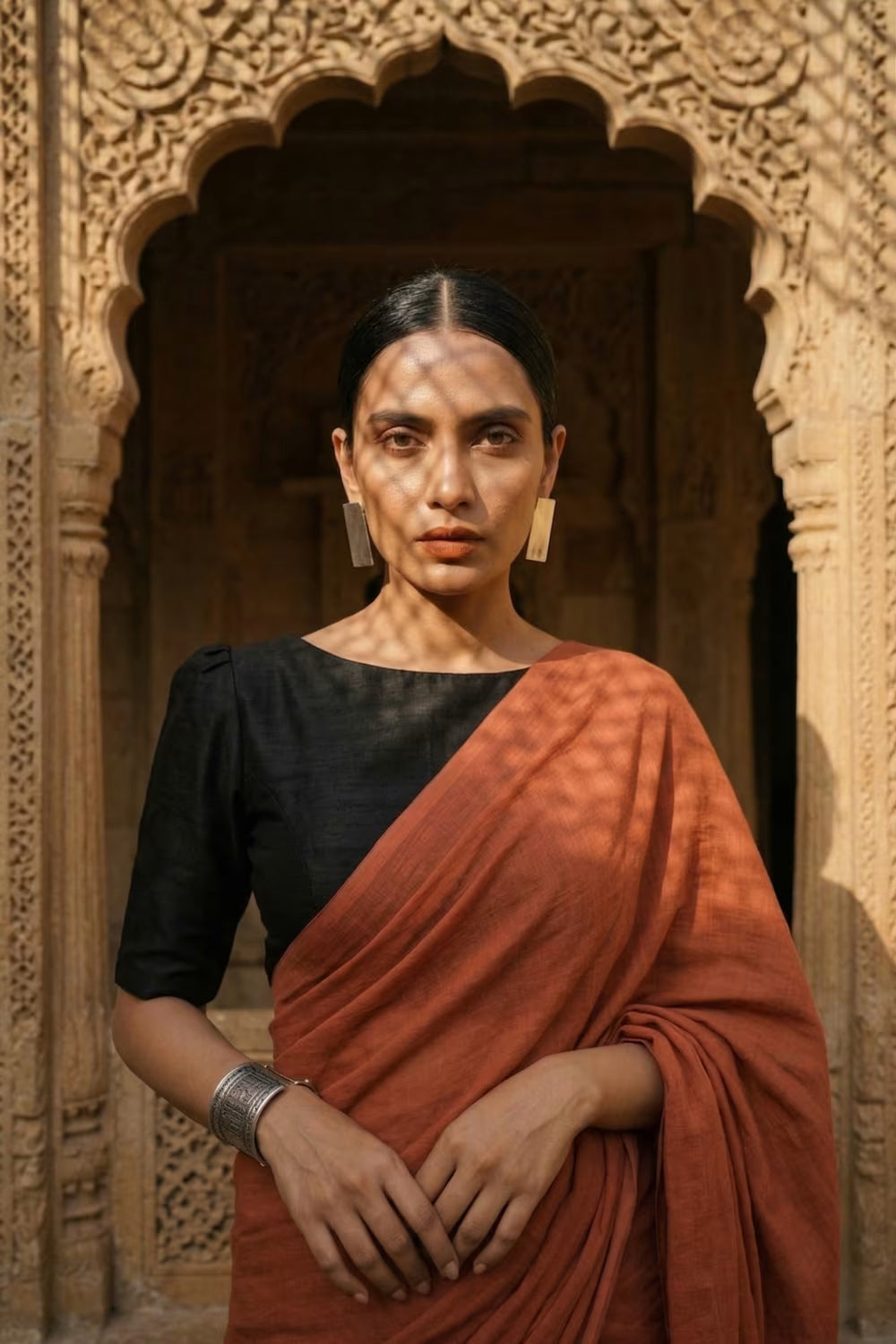 Ember Drape | Mul Cotton | Indidha Saree