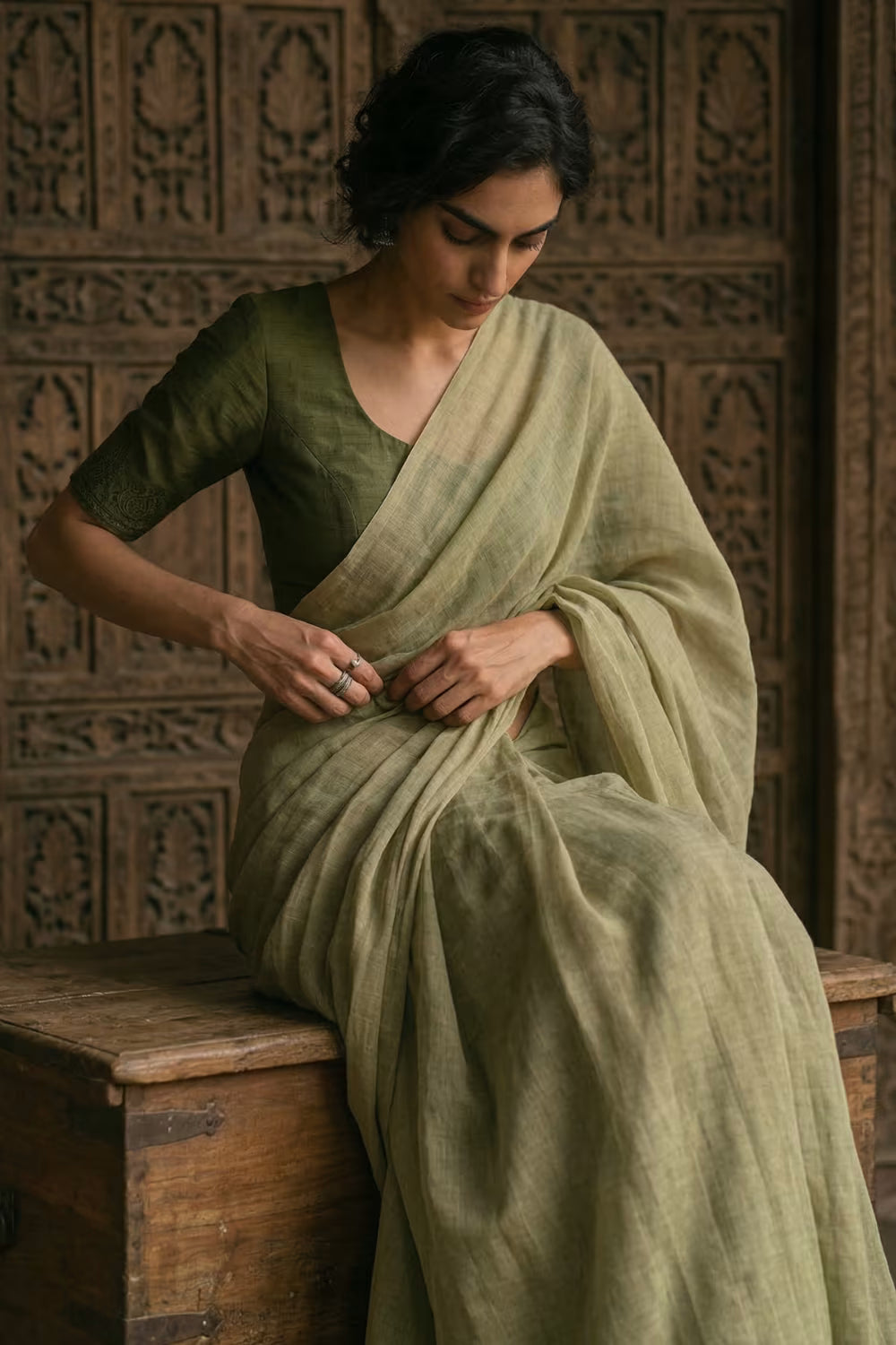 Desert Whisper | Mul Cotton | Indidha Saree