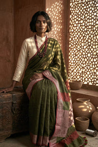 OLIVE HARVEST | Linen by Linen | Indidha Saree